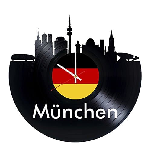 München Vinyl Record Wall Clock - Get unique guest room wall decor - Gift ideas for friends – Famous City Unique Art Design