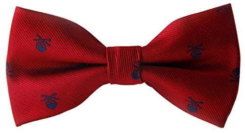 Gazebo Green Pre-Tied Classic Patterned Bow Tie (Red with Navy Skulls)