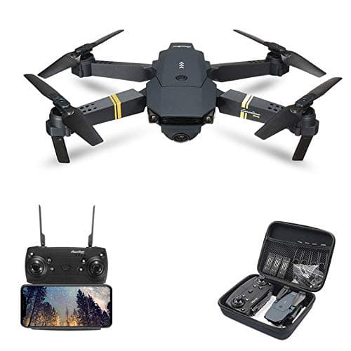 Kaiaki Drone and camera live video E58 WiFi FPV quadcopter with 120° wide-angle 720P HD camera collapsible drone RTF altitude hold, one-button take-off/landing, 3D flip