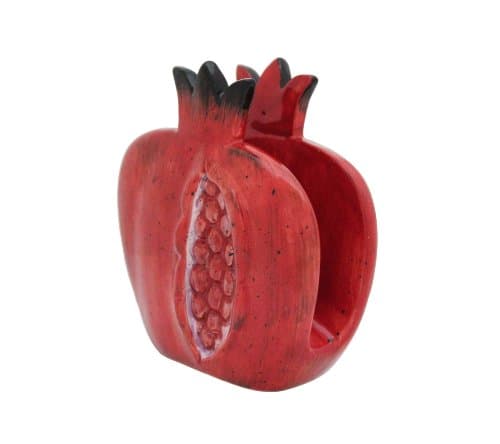 jJudaica Ceramic Napkin Holder- Pomegranate