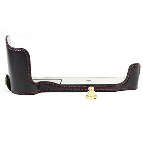 Dengpin PU Leather Half Camera Case Bag Cover Base for Nikon D500 (Black)