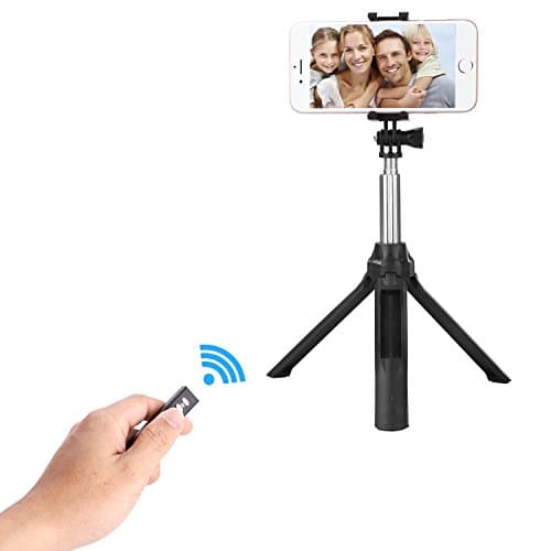 Multi-functional selfie tripod with bluetooth remote