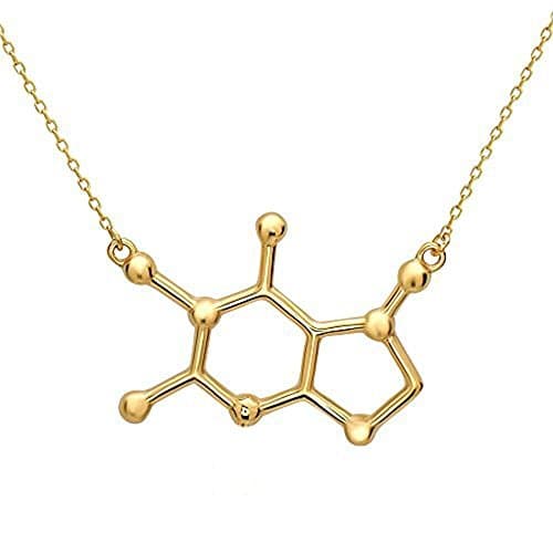Caffeine Molecule Alike Cast Necklace (Gold Tone)