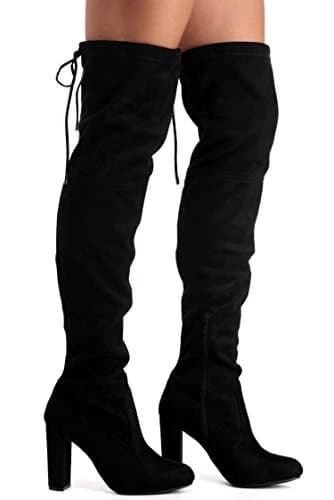 Jacobies Women's Take Me Away Thigh High Boot (8.5, Black)