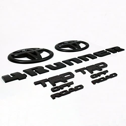 Nox Lux 2017-2018 Toyota 4Runner TRD Off Road Matte Black Out Emblem Overlay Badges - 15 Piece Full Kit