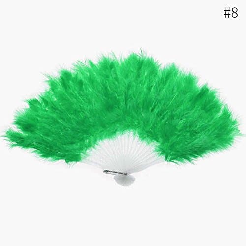 FUNDIY Feather Fan Wedding Gift Burlesque Dance Fancy Costume Folding Feather Hand Fan SU