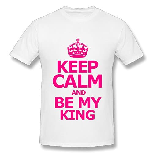 Kama Men's Tees Keep Calm And Be My King Size S White
