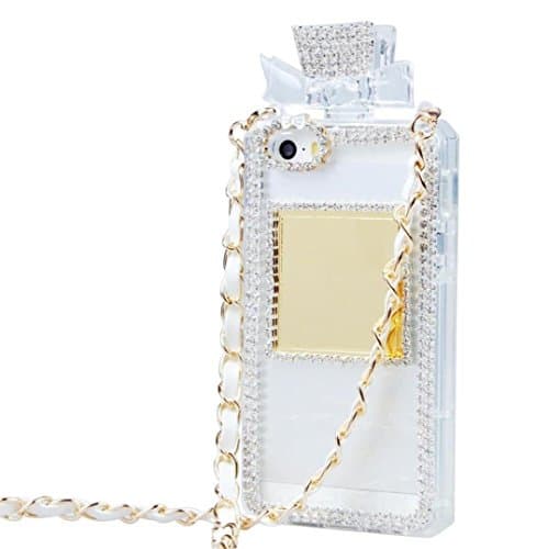 iPhone 5/5s Case,Jesiya 3D Diamond Crystal Bling Bottle Shaped Handbag Perfume Glitter Case Cover for iPhone 5/5s