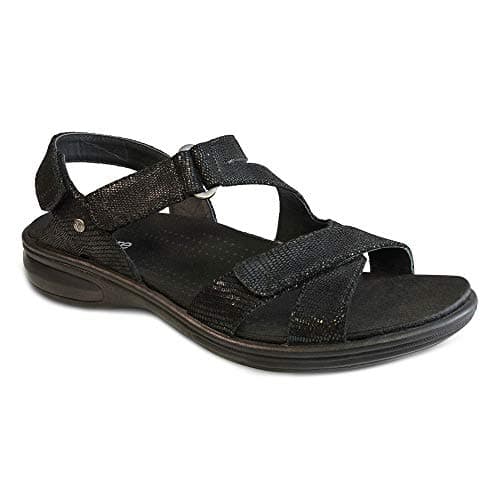 Revere Zanzibar - Women's Backstrap Sandal Black Lizard - 5 Medium