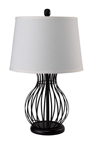 SH LIGHTING 31191BK Finish Cage Style Table Lamp, 15" x 15" x 24.5", Black