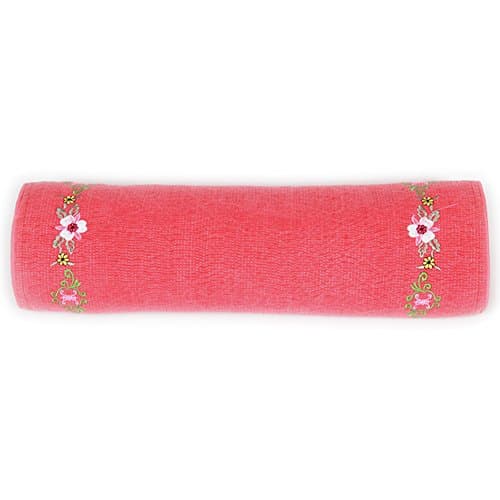 Hinoki Cypress Flower Wooden Bed Pillow with Rectangular Hinoki Cypress Chips (Red)