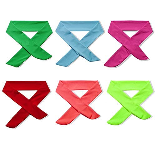 ransiy 8 Pack Quick-Drying Head Tie Sports Headband Moisture Wicking Sweatband for Running Volleyball Basketball Tennis, Solid