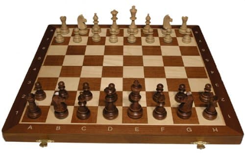 Tournament Chess Set #4 - Folding 16" Board - 1 3/4" sq - 3" King
