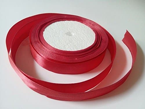 4/5 Inch Wide 24 Yard Long Decorative Polyester Satin Ribbon for Hair Bows Crafts Embellishment (Red)
