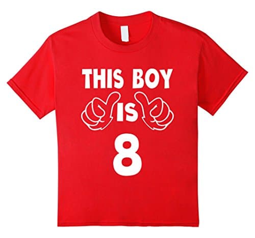 Kids THIS BOY IS 8 - Funny 8th Birthday Gift Tee Shirt For Kids 8 Red