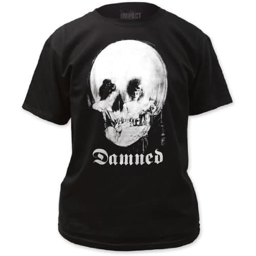 Authentic DAMNED Band UK Punk Rock Mirror Skull Logo T-SHIRT L NEW