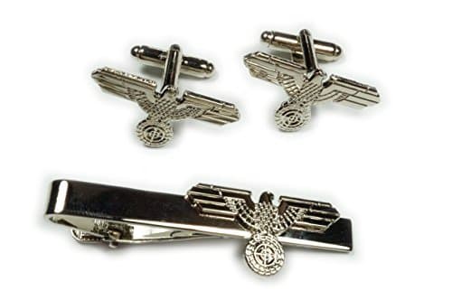 Eagle SNIPER SCOPE Military Army CHROME TIE BAR CLIP CUFFLINKS SET