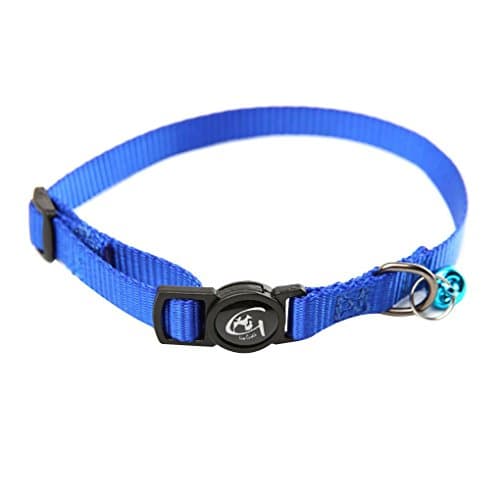Loria Nylon Adjustable Cat Collar with Bell Reflective Cat Collar Pet Puppy Neck Belt Rope Fabric Cord