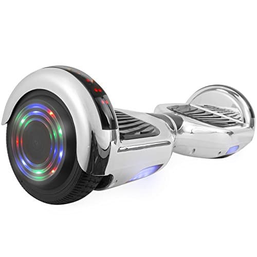 levit8ion ION 6.5" Hoverboard -Self Balancing Scooter 2 Wheel Electric Scooter - UL Certified 2272 With Bluetooth, LED Wheels And LED Lights (Chrome Silver)