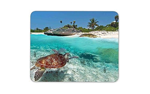 Caribbean Sea scenery with green turtle Mouse pad Gaming Mouse pad Mousepad Nonslip Rubber Backing