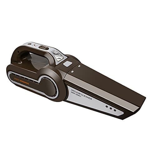 TOYOSO Upgraded Version Car Multi-functional Vacuum Cleaner; DC 12-Volt 120W Wet&amp;Dry Handheld Auto Vacuum Cleaner; 120W Air Compressor/Inflator with Emergency Light and Precise Tyre Gauge(Brown)