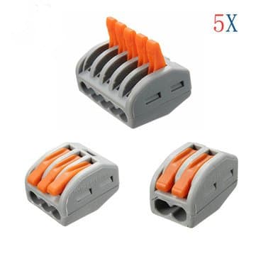 Pins Spring Terminal Block 5Pcs Electric Cable Wire Connector (3 PIN) by Aroundstore