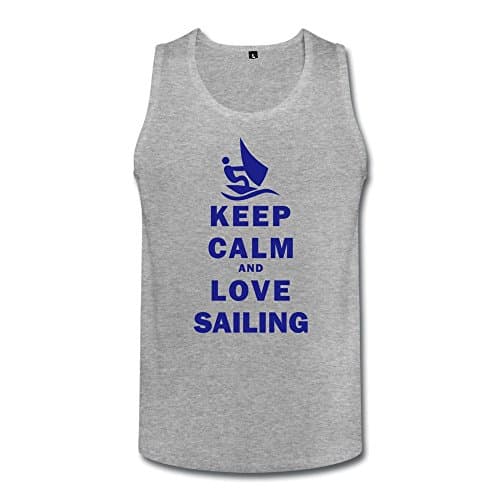 Man's Keep Calm And Love Sailing Tank Top HeatherGray