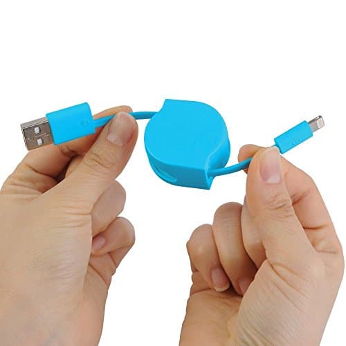 Cyberguys Apple MFi Certified 2 ft (Retractable) Lightning 8 Pin to USB Charge and Sync Cable for iPhone iPhone 5/6/6s/Plus/iPad Mini/Air/Pro, Great for travel, Lifetime Guarantee