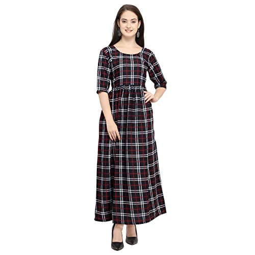 Surti Funda Women's Western Style Kurti (Blue, Medium)