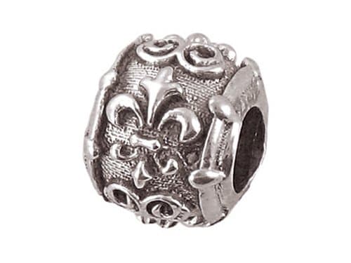 Zable Sterling Silver Spacer Fluer De Lis Bead / Charm