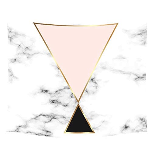 Wall Tapestry Marble Grain Ceramic Effect Gold Geometric Triangle Pink Spring Summer Home Decor Tapestry Wall Hanging Decoration Living Room Bedroom Dorm Micro Fiber Peach Superior Durable Material