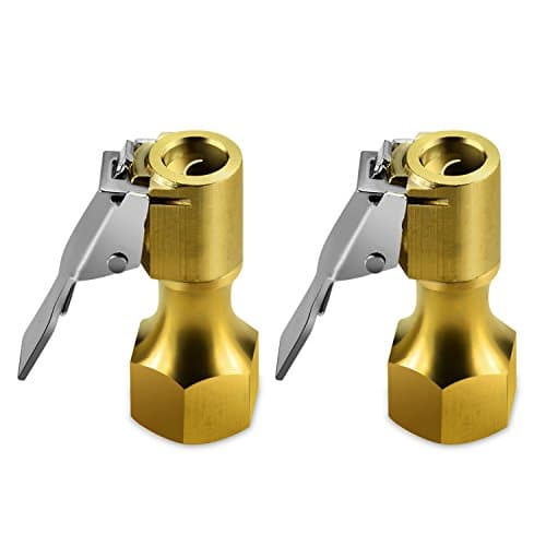 LOOYUAN2PCS Open Flow Straight Lock-On Air Chuck with Clip, for Tire Inflator