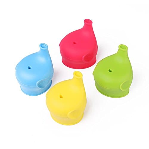 4pcs Healthy Sprouts Silicone Sippy Lids Safety Make Any Cup Sippy Cup Elephant