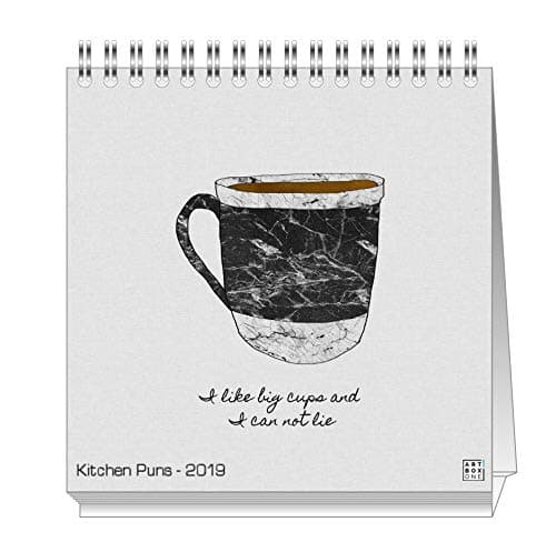 artboxONE Mini Desk Calendar 2019 Kitchen Puns Small Square Desktop Calendar Food & Drink