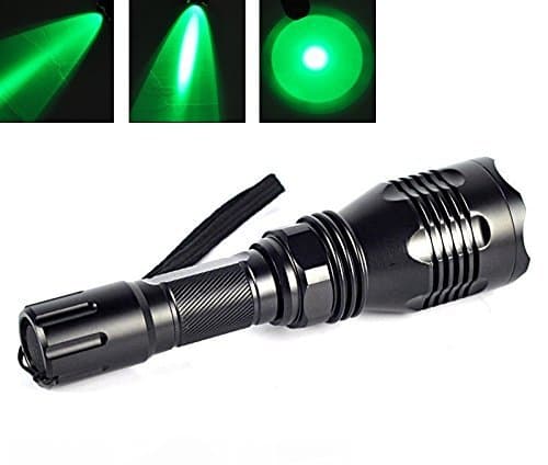 LiteMax Green Light Tactical Torch Flashlight 250 Yards Range High Lumens Green Hunting Light Super Bright Green LED Coyote Hog Fox Predator Varmint Hunting Lamp Torch, Water-Resistance, Powerful