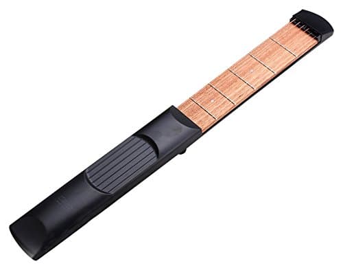 OIBTECH Pocket Guitar,6 Fret Strings Portable Guitar Practice Tool Gadget with Tuning Tool For Beginner Fingering Chord Trainer