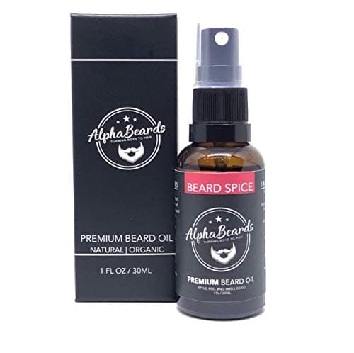 Alpha Beards Premium Beard Oil Beard Spice 30ml,Softer Facial Hair, Shine and Promotes Fuller Thicker Beard Oil Growth! Great grooming Gift For Him! (30)
