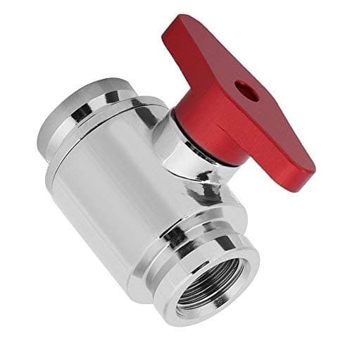 G1/4 Ball Valve Water Cooling Valve G1/4 Internal Threads ValvesWater Shutoff Valve Fitting for PC computer Water Cooling System (Red Handle)