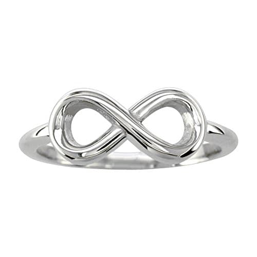 Personalized Infinity Rings in 14K White Gold size 4.5