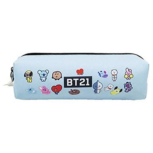 KPOP TWICE WANNA ONE BTS BT21 GOT7 Student Pencil Case Zipper Large Make Up Cosmetic Stationery Storage Pouch Bag Case (BT21)
