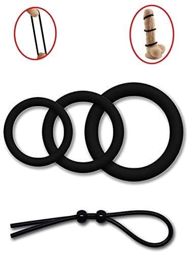 ZAQRA 4 Pcs Men Strong Safe Silicone Delay Ring, Super Soft Male O Ring Set, Multi Function Adjustable Fitness Rings Enhancer Time