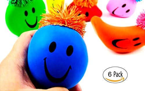 KASST Cute Super Stretchy Moody Face Pull and Stretch Balls (Set of 6)