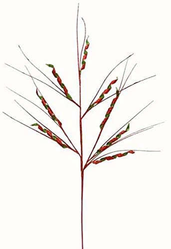 Renaissance 2000 42129-Redgrn Glitz Ribbon Stem, Multicolor