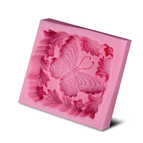 BAKER DEPOT Butterfly Soft Silicone Mold for Soap Handmade Soap Molds Fondant Mold Pink Color