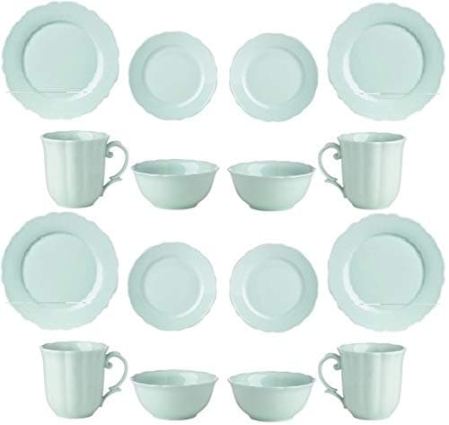 Lenox Classic Butterfly Meadow Solids 16 Pc Dinnerware GREEN Set 4 Dinner 4 Salad Accent 4 bowls 4 Mugs New in box