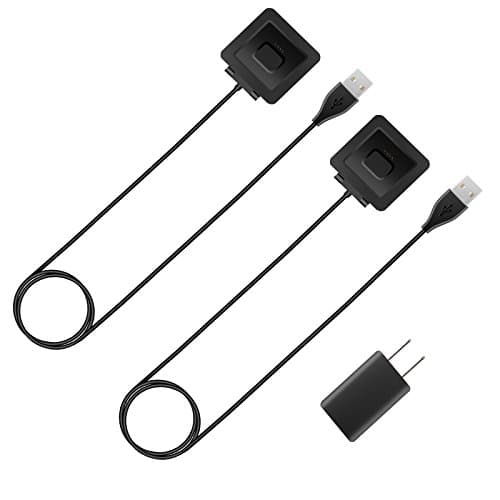Fitbit Blaze Charger, Fitbit Blaze Charger Cable and Wall Charger Plug by VANFIT,Replacement USB Charger Cord Charging Cable for Fitbit Blaze Band Wireless Activity Bracelet ( 100cm, 2 Pack, Black)