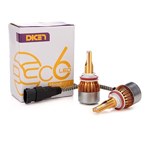 H8/H9/H11 LED Headlight Bulbs All-in-One Conversion Kit, Turbo Heat Dissipation, 200W 20000LM 6000K Hi/Lo Beam , 2 Year Warranty(1 Pair)