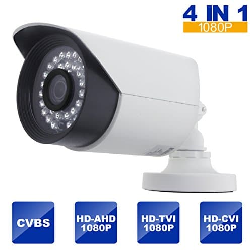 Outdoor Security Camera,2MP 4-in-1 HD TVI/CVI/AHD/960H 1080P Bullet Camera 3.6mm Lens