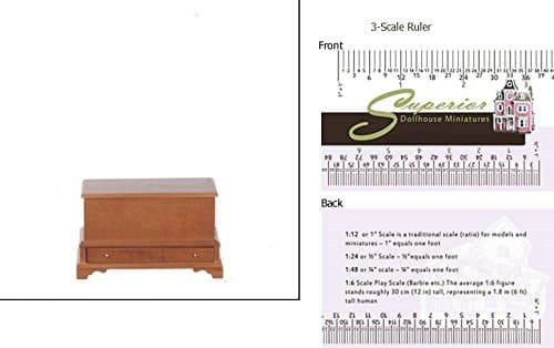 Dollhouse Miniature Walnut Blanket Chest