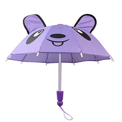 18 Inch Doll Hot Pink Umbrella, Handle Loop, Open &amp; closes Perfect For 18 Inch American Girl Dolls &amp; More (Purple)